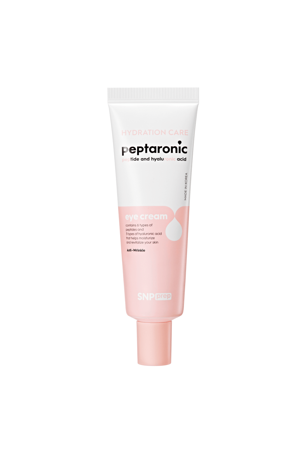 SNP Prep Peptaronic Eye Cream – Korean skincare for firming, hydrating, and reducing fine lines with peptides & hyaluronic acid.