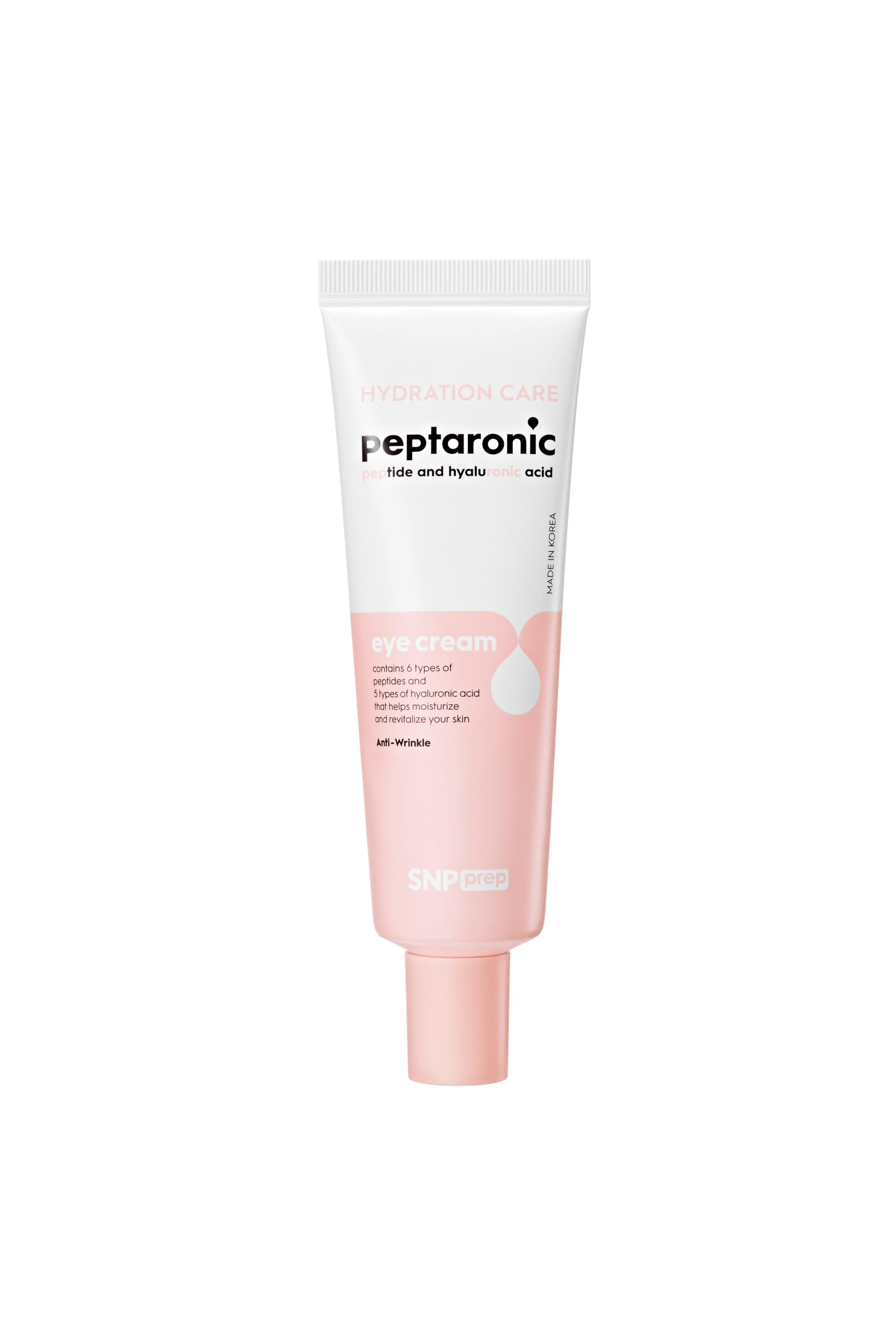 SNP Prep Peptaronic Eye Cream – Korean skincare for firming, hydrating, and reducing fine lines with peptides & hyaluronic acid.