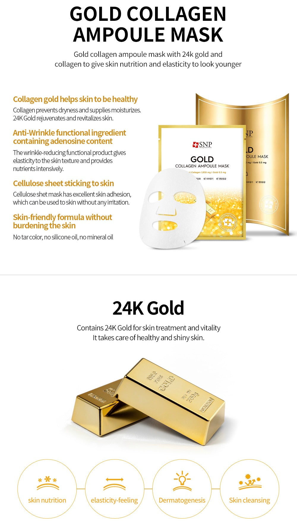 SNP Prep Gold Collagen Ampoule Mask