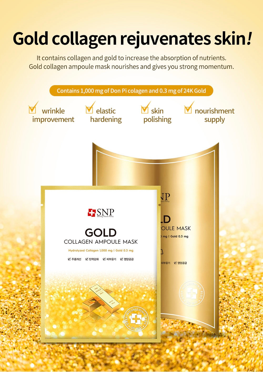 SNP Prep Gold Collagen Ampoule Mask