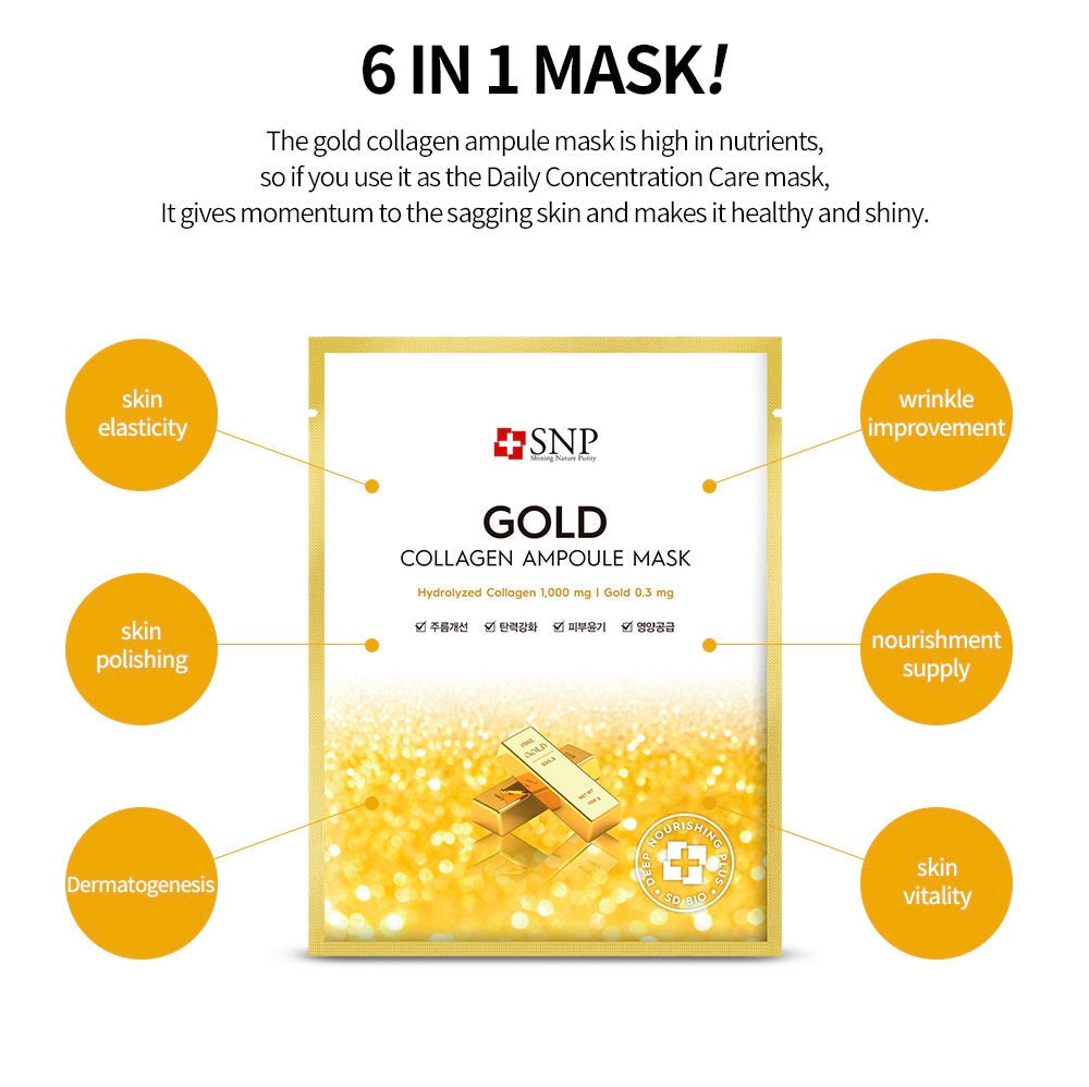 SNP Gold Collagen Ampoule Mask