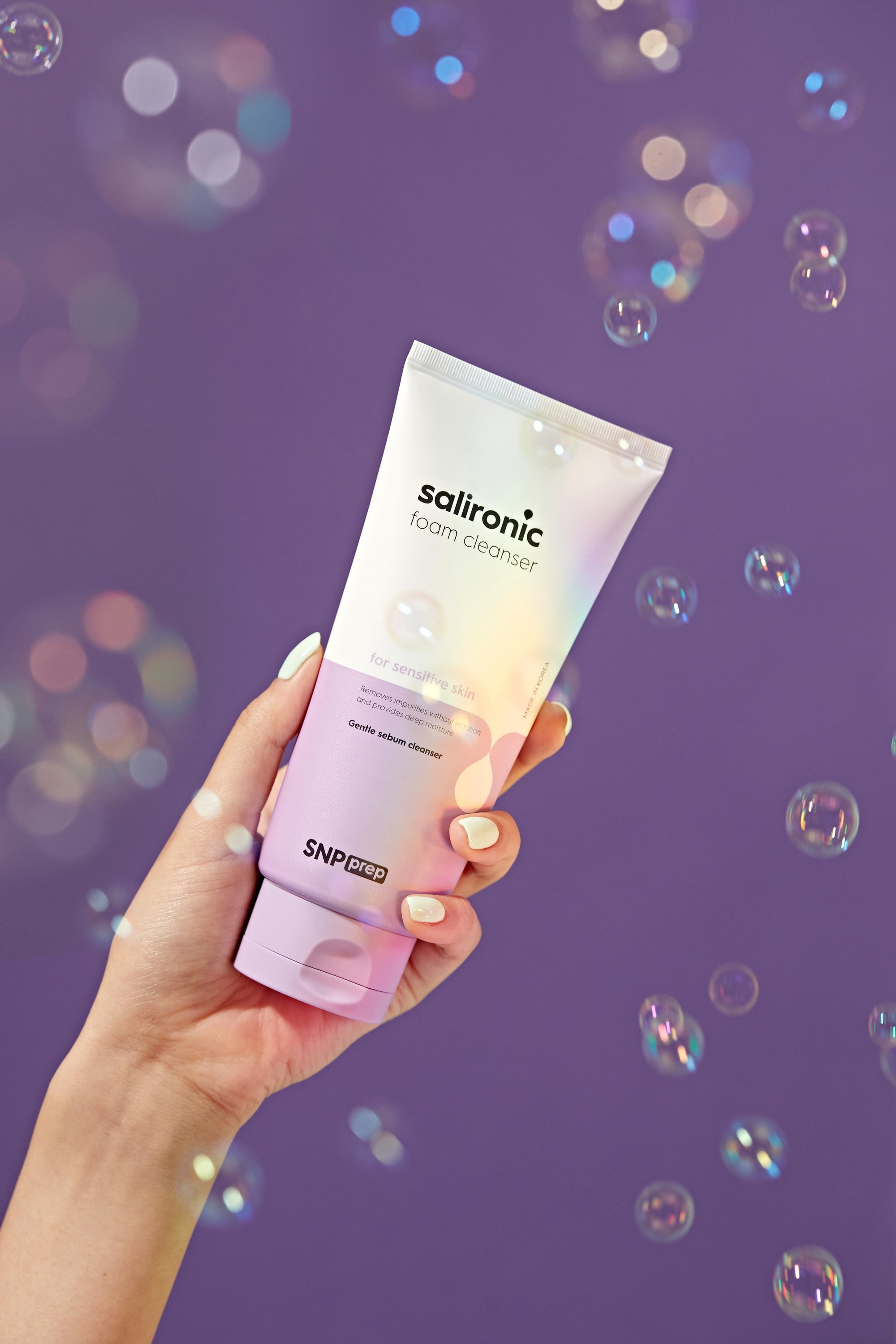 SNP Prep Salironic Foam Cleanser – Korean skincare foaming face wash with salicylic acid for deep cleansing, hydration & acne control.